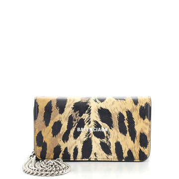 Balenciaga Cash Continental Wallet on Chain Printed Leather