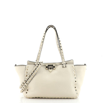 Valentino Rockstud Tote Pebbled Leather Small
