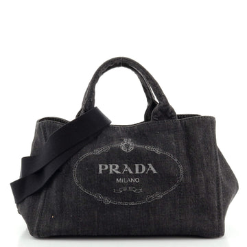 Prada Canapa Convertible Tote Denim Medium