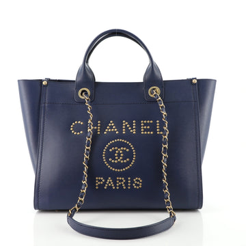 Chanel Deauville Tote Studded Caviar Small