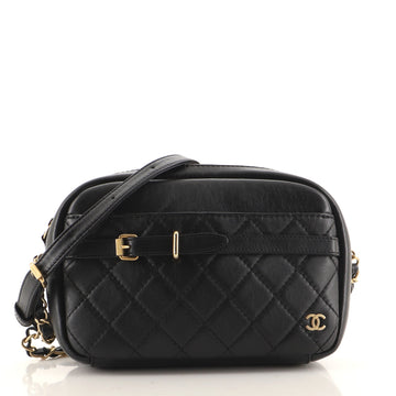 Chanel Buckle Camera Case Bag Quilted Lambskin Large