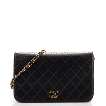 Chanel Vintage Full Flap Bag Quilted Lambskin Small
