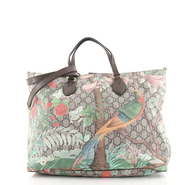 Gucci Convertible Soft Tote Tian Print GG Coated Canvas Medium