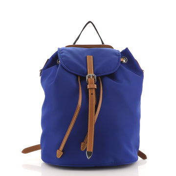 Prada Logo Panel Backpack Tessuto with Saffiano Leather