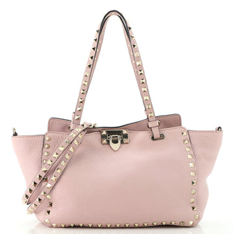Valentino Rockstud Tote Pebbled Leather Small