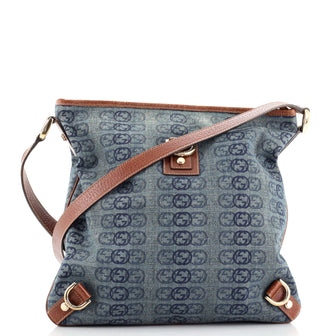 Gucci Abbey D-Ring Messenger Bag Printed Denim