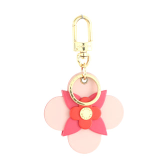 Louis Vuitton Pink/Red Leather Blooming Flowers Totem Key Holder and Bag Charm