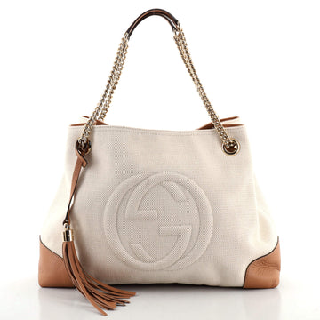 Gucci Soho Chain Strap Shoulder Bag Canvas with Leather Medium