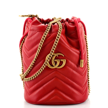 Gucci GG Marmont Bucket Bag Matelasse Leather Mini