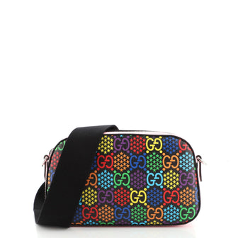 Gucci Camera Crossbody Bag Psychedelic Print GG Coated Canvas Small