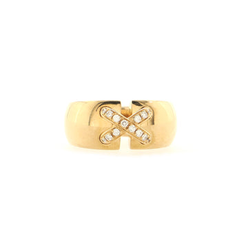 Chaumet Double Lien Link Diamonds Ring 18K Yellow Gold with Diamonds Large