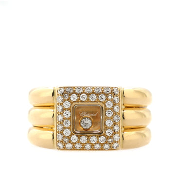 Chopard Happy Diamonds Square Ring 18K Yellow Gold with Floating Diamonds