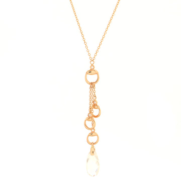 Gucci Horsebit Necklace 18K Rose Gold with Diamonds and Topaz
