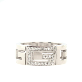 Gucci G Band Ring 18K White Gold and Diamonds