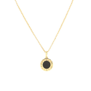 Bvlgari Bvlgari Bvlgari Pendant Necklace 18K Yellow Gold with Onyx