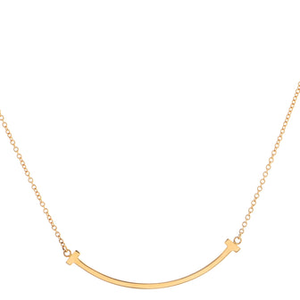 Tiffany & Co. T Smile Pendant Necklace 18K Rose Gold Small
