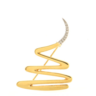 Tiffany & Co. Scribble Brooch 18K Yellow Gold and Platinum with Diamonds Small