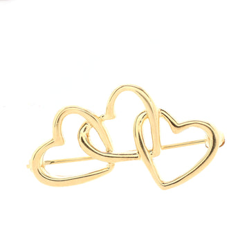Tiffany & Co. Triple Heart Brooch 18K Yellow Gold