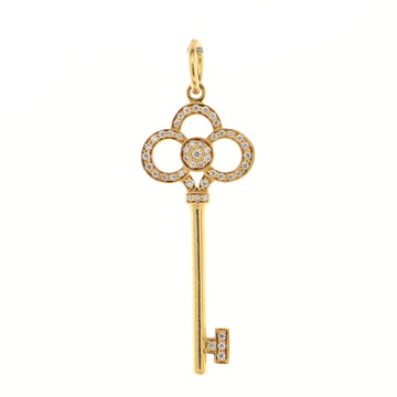 Tiffany & Co. Crown Key Necklace 18K Yellow Gold and Diamonds