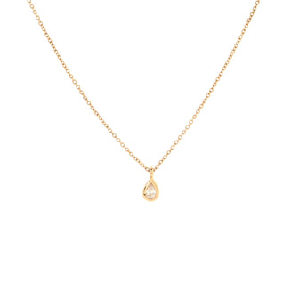 Tiffany & Co. Elsa Peretti Diamonds By The Yard Pendant Necklace 18K Rose Gold with Pear-Shaped Diamond .07CT
