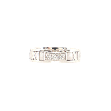 Tiffany & Co. Atlas Band Ring 18K White Gold with Diamonds