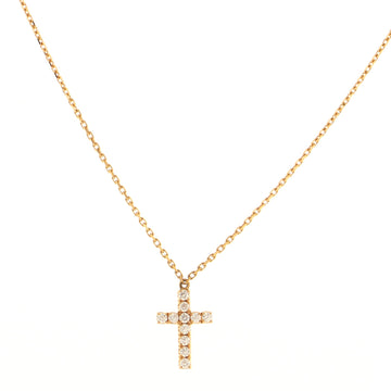 Cartier Cross Pendant Necklace 18K Yellow Gold with Diamonds