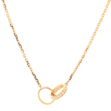 Cartier Love Interlocking Necklace 18K Rose Gold with Diamonds