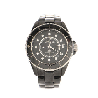 Chanel J12 Automatic Watch Ceramic and Stainless Steel with Diamond Markers 38