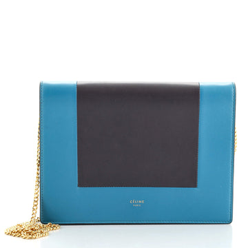 Celine Frame Evening Clutch on Chain Leather