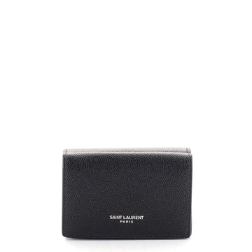 Saint Laurent Logo Trifold Wallet Leather Compact
