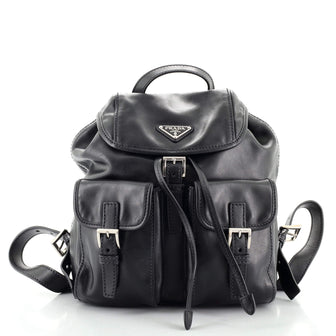 Prada Double Front Pocket Backpack Soft Calf Small