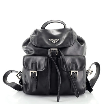 Prada Double Front Pocket Backpack Soft Calf Small