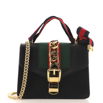 Gucci Sylvie Chain Shoulder Bag Leather Mini