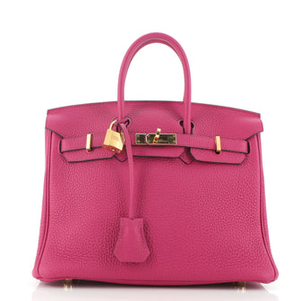 Hermes Birkin Handbag Pink Togo With Gold Hardware 25