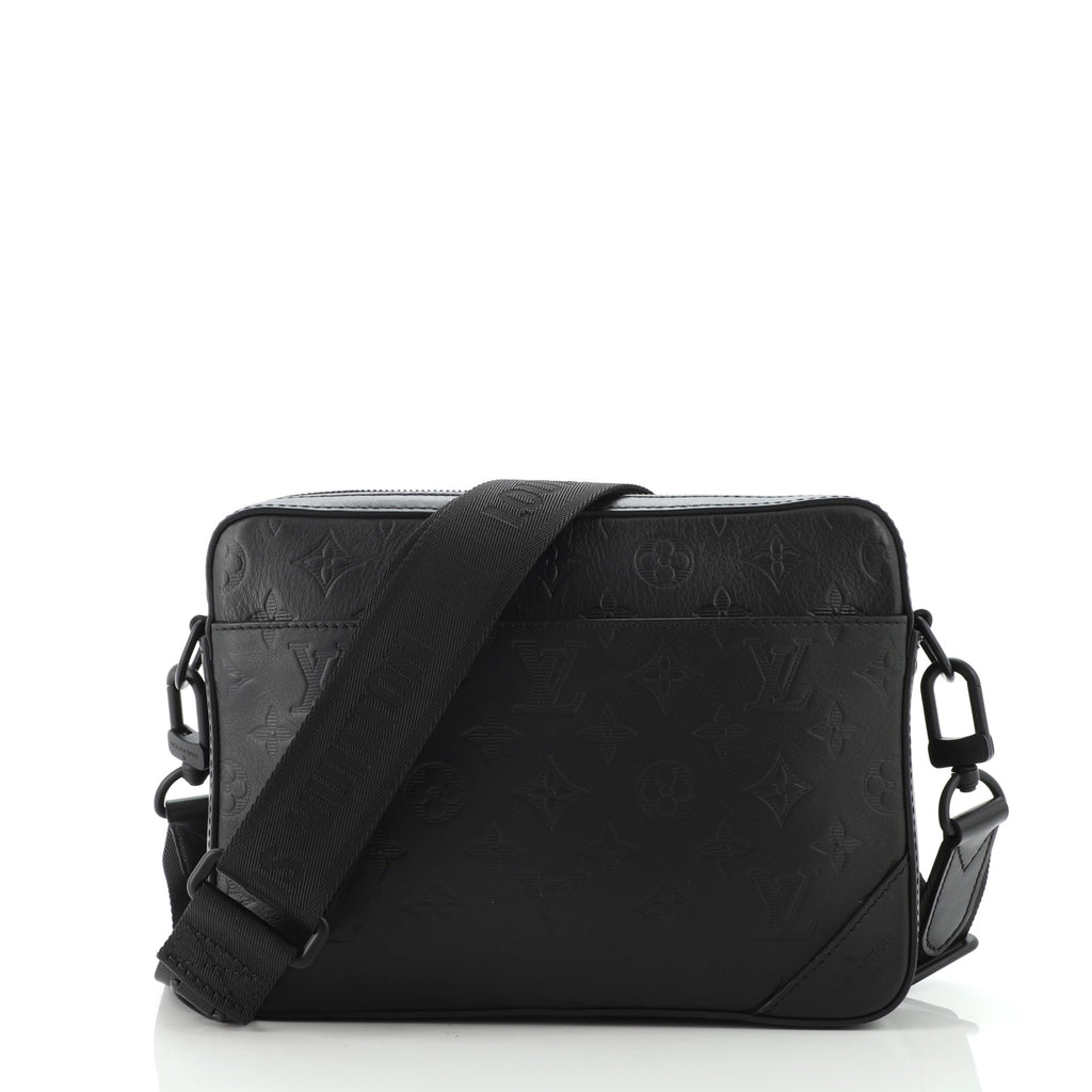 Louis Vuitton Duo Messenger Bag Monogram Shadow Leather Black 118037127