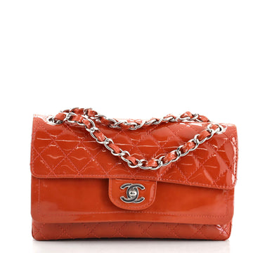 Chanel Chain Double Flap Bag Quilted Patent Medium