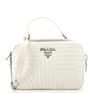 Prada Zip Around Top Handle Bag Diagramme Quilted Leather Medium
