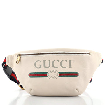 Gucci Logo Belt Bag Printed Leather Medium