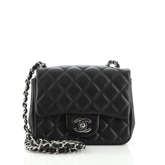 Chanel Square Classic Single Flap Bag Quilted Lambskin Mini