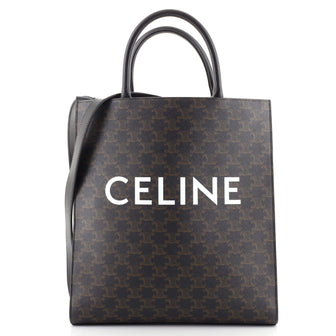 Celine Vertical Cabas Tote Triomphe Coated Canvas Small