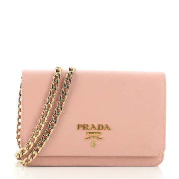 Prada Chain Wallet Crossbody Saffiano Leather