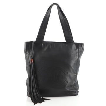 Chanel Vintage Stitched CC Tassel Shoulder Bag Lambskin