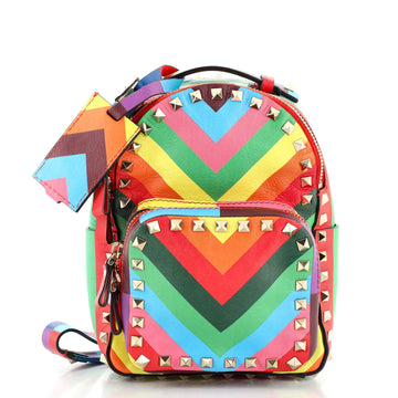Valentino 1973 Rockstud Backpack Striped Leather Mini