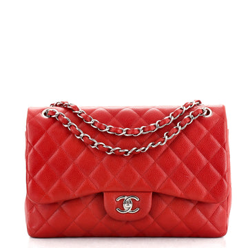 Chanel Classic Double Flap Bag Quilted Caviar Jumbo
