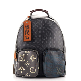 louis vuitton black multicolor backpack Louis Vuitton Multipocket Backpack Patchwork Monogram Eclipse Canvas and Printed Leather Black 11803723
