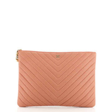 Chanel Paris-Athens O Case Clutch Chevron Caviar Large