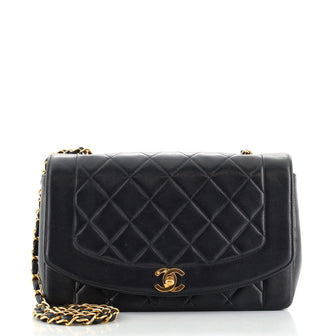 Chanel Vintage Diana Flap Bag Quilted Lambskin Medium