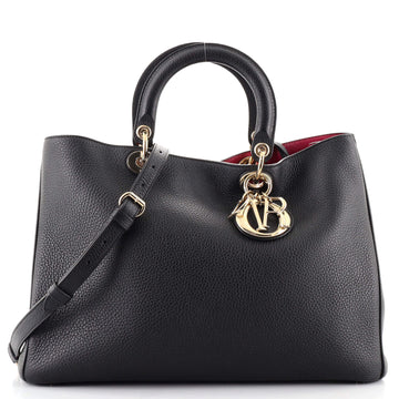Christian Dior Diorissimo Tote Pebbled Leather Large