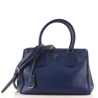 Prada Galleria Double Zip Tote Stitched City Calf Small