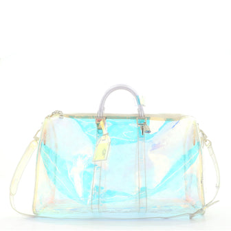 Louis Vuitton Keepall Bandouliere Bag Limited Edition Monogram Prism PVC 50  Clear 118037268